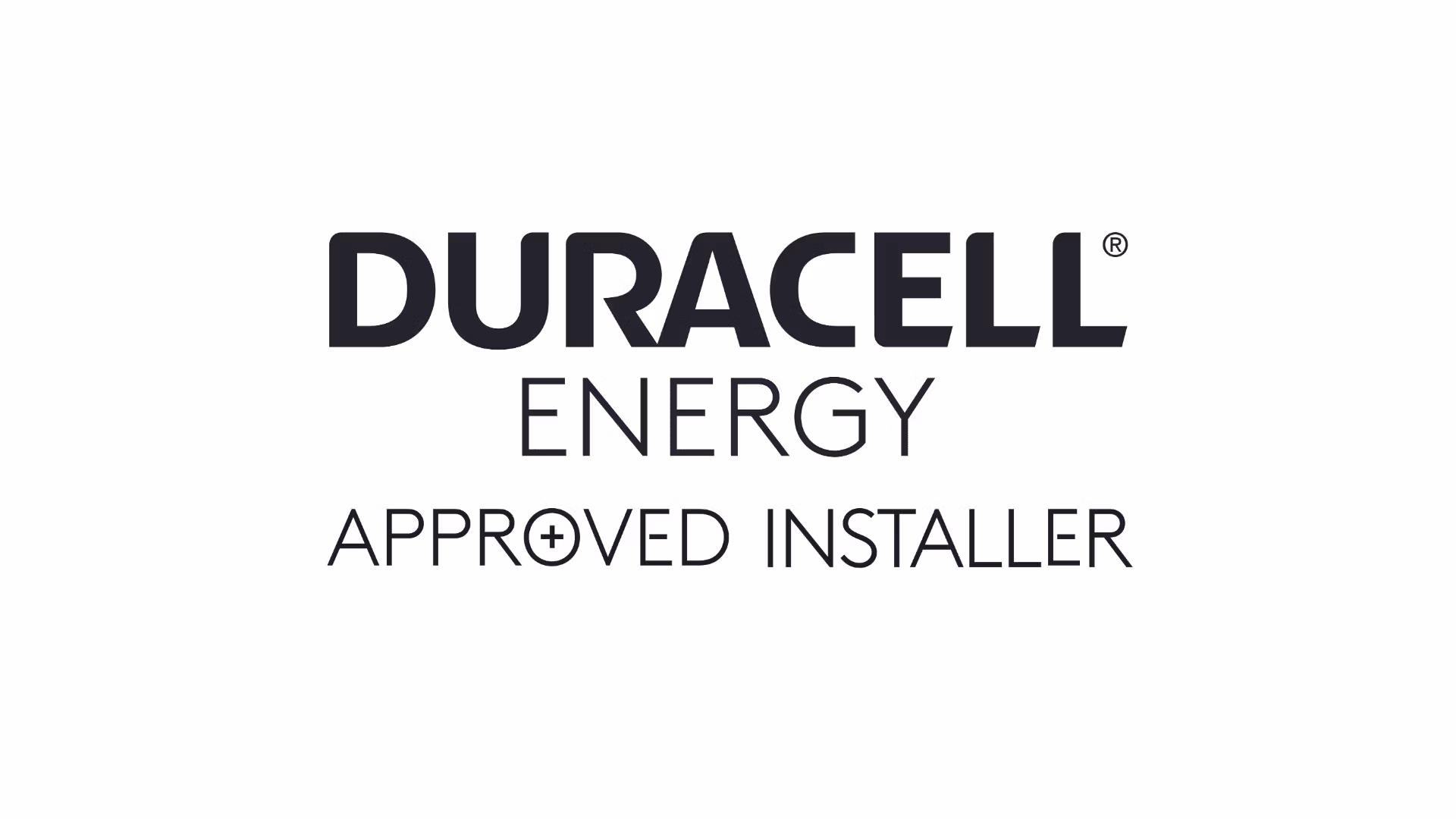 Duracell Energy Approved Installer logo featuring the Duracell brand name and the designation of approved installer.